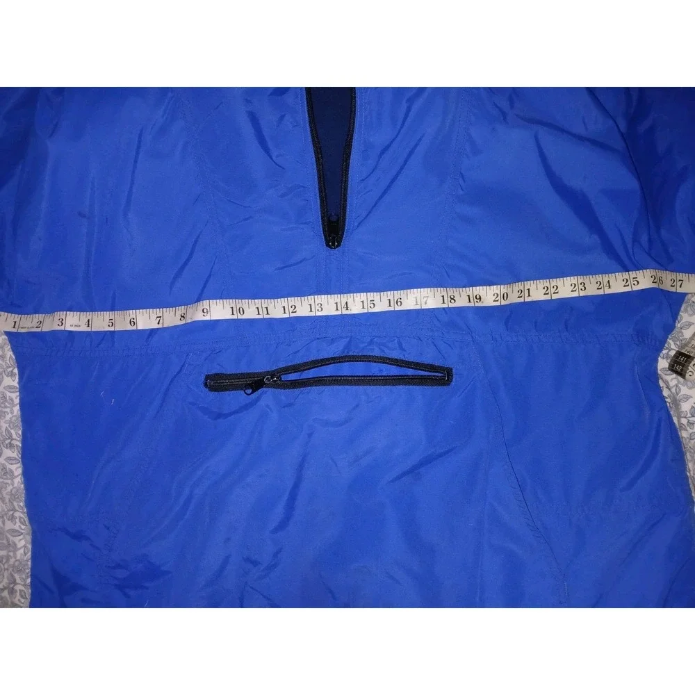 Vintage 80s L.L. Bean Anorak Size XL Blue 1/4 Zip Up Hooded USA